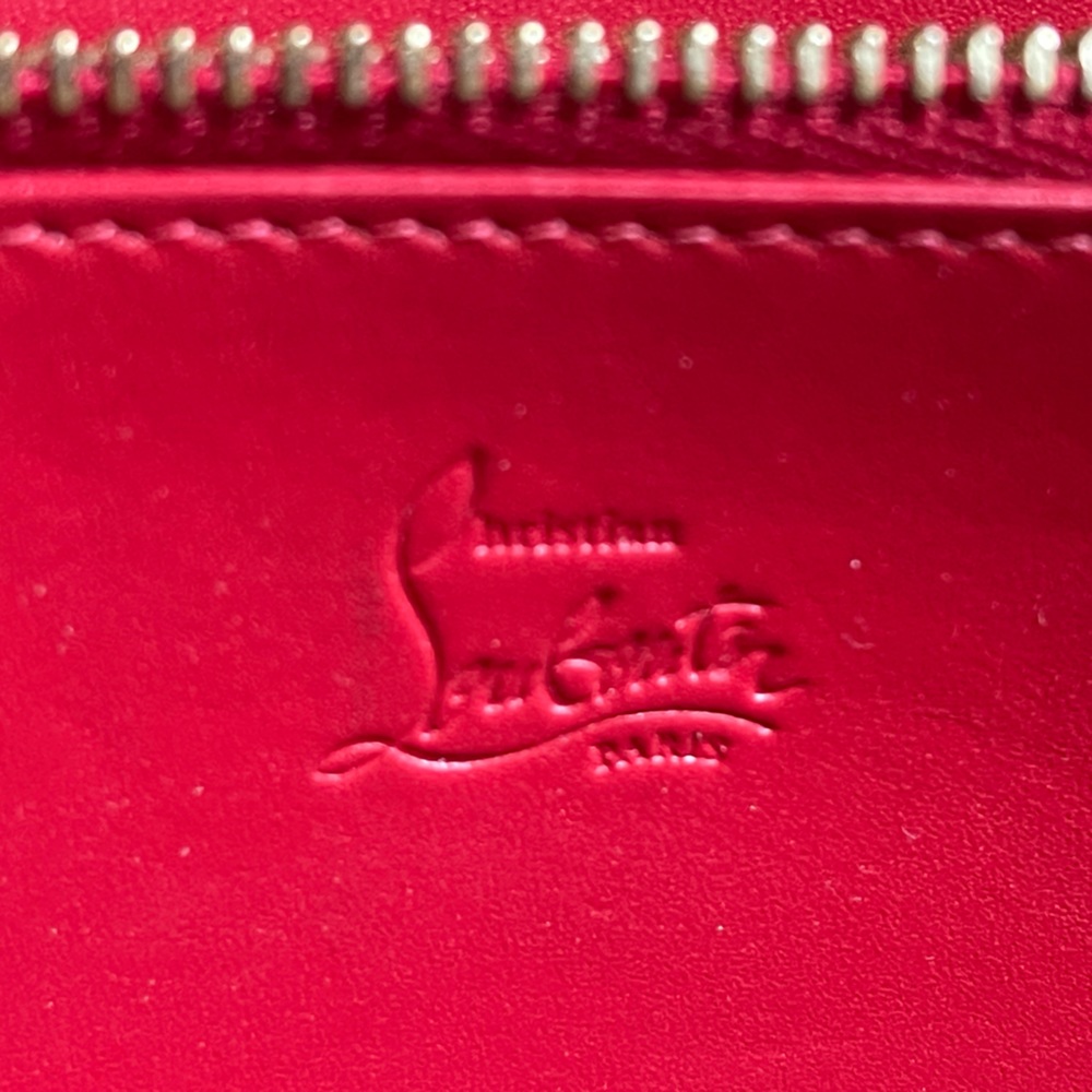 CHRISTIAN LOUBOUTIN zippy long wallet gold panettone spikes rose pink leather - Picture 10 of 14